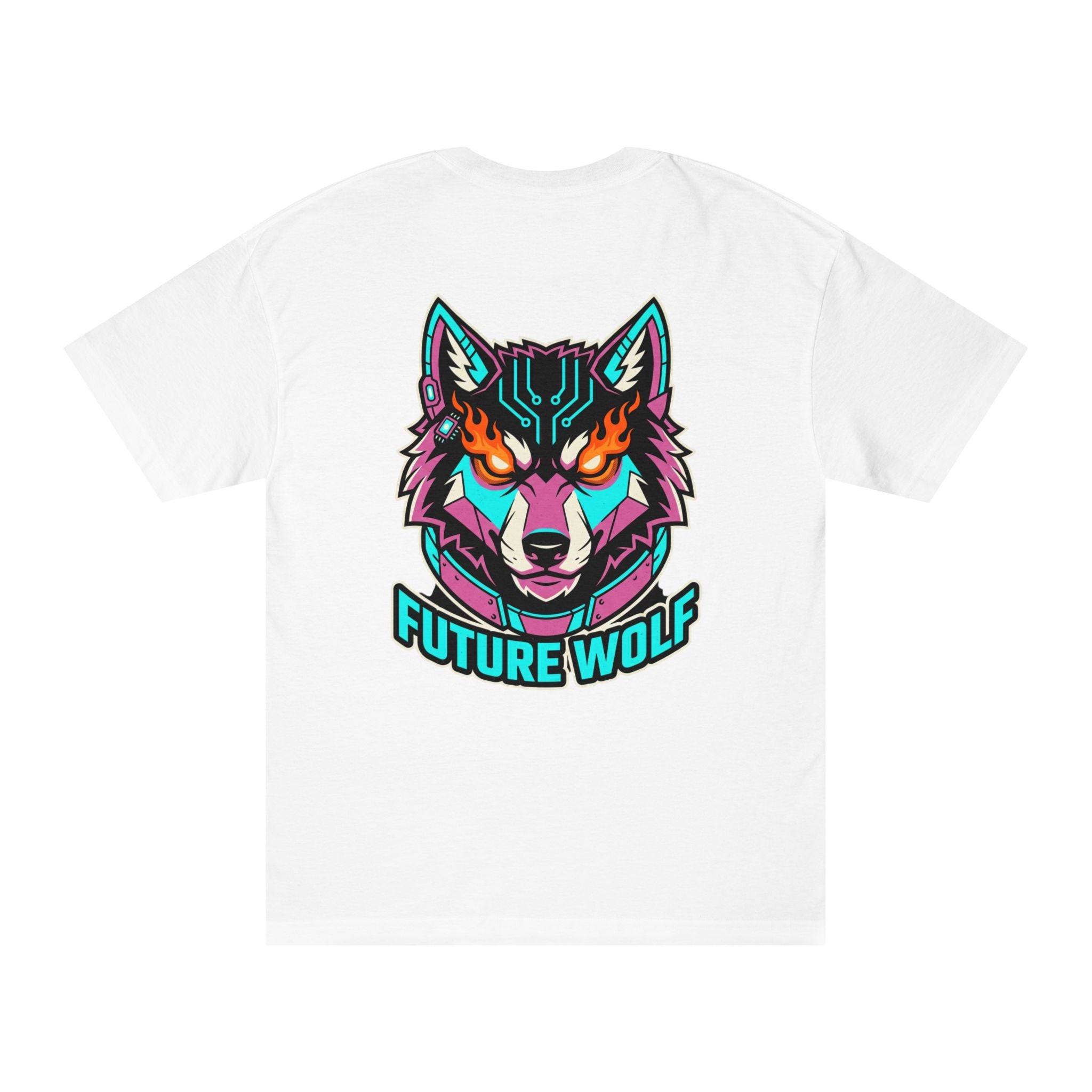 Future Wolf Cyberpunk Tee — Neon Sci‑Fi Graphic T-Shirt